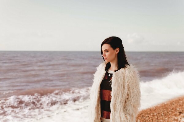 Singer Amy McDonald on the beach