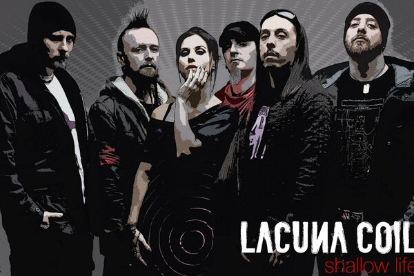 Image du groupe Lacuna coil sur fond gris