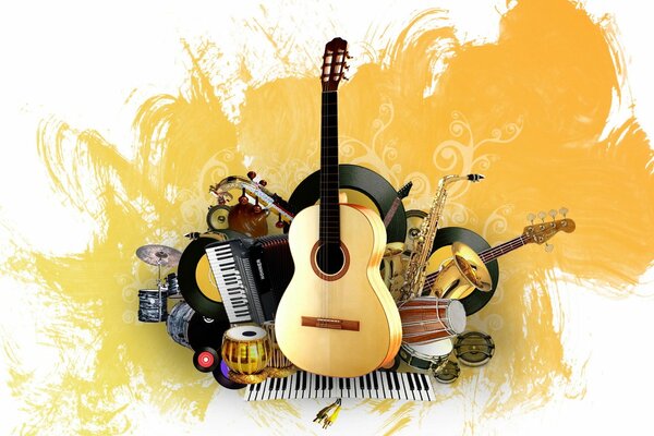 Art graphics of musical instruments