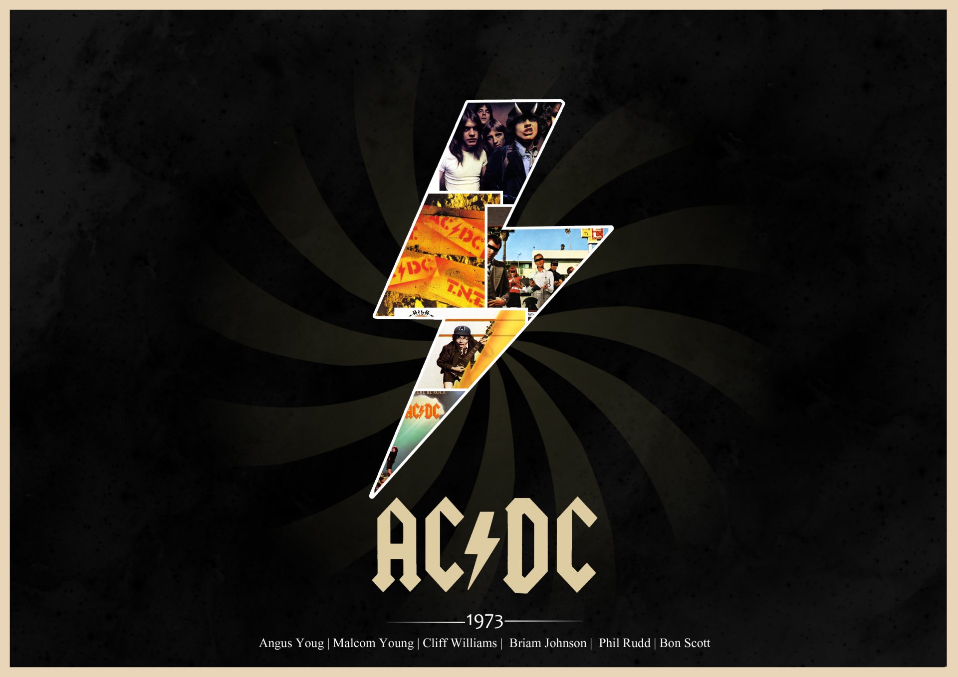 ac / dc rock classico 1973 copertine degli album