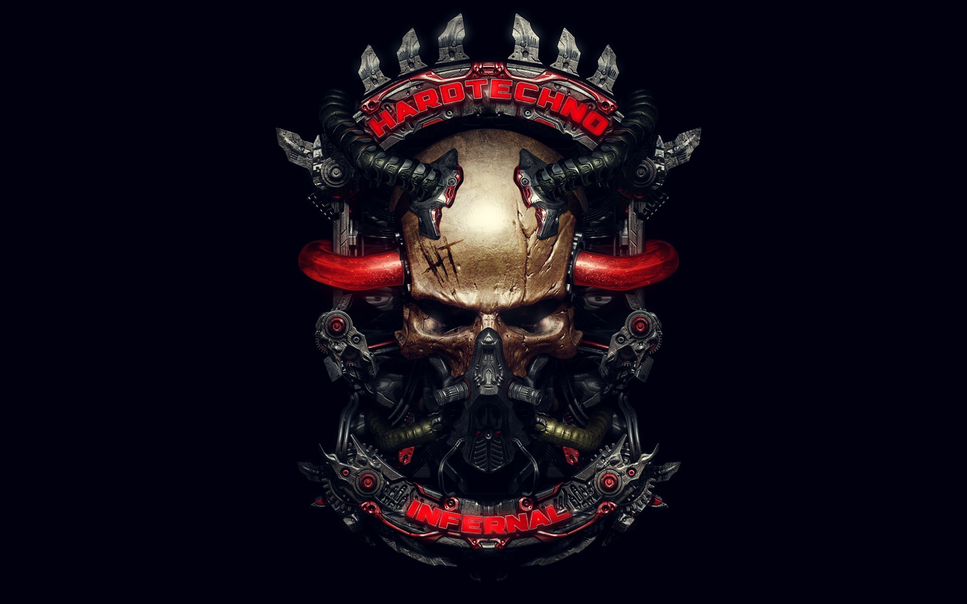 hardtechno infernal style music skull of the tube the mechanism