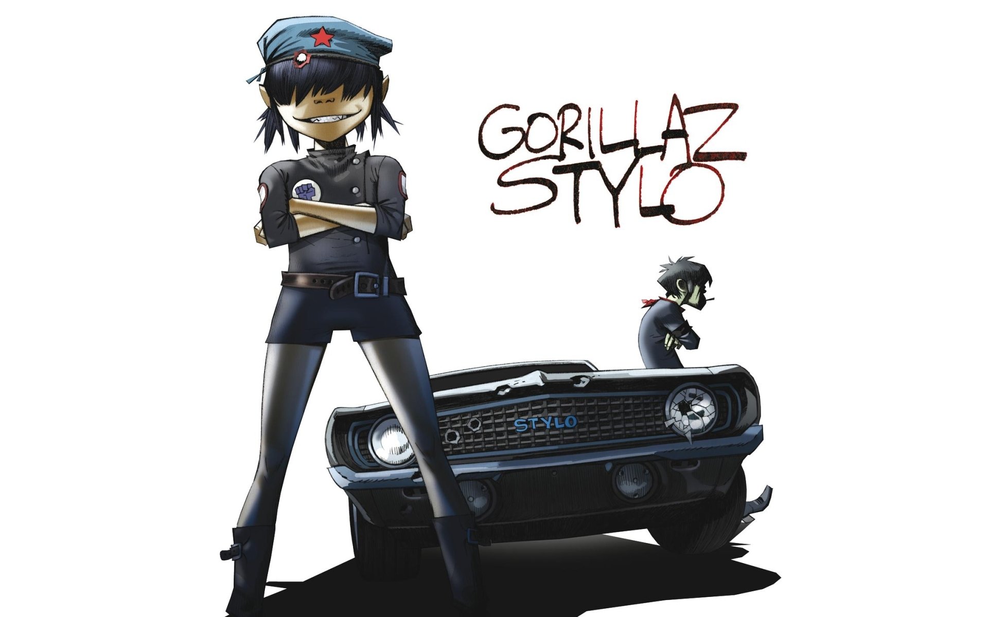 gorillaz stylo kluski murdoch gorillaz zespół muzyka samochód chevrolet camaro