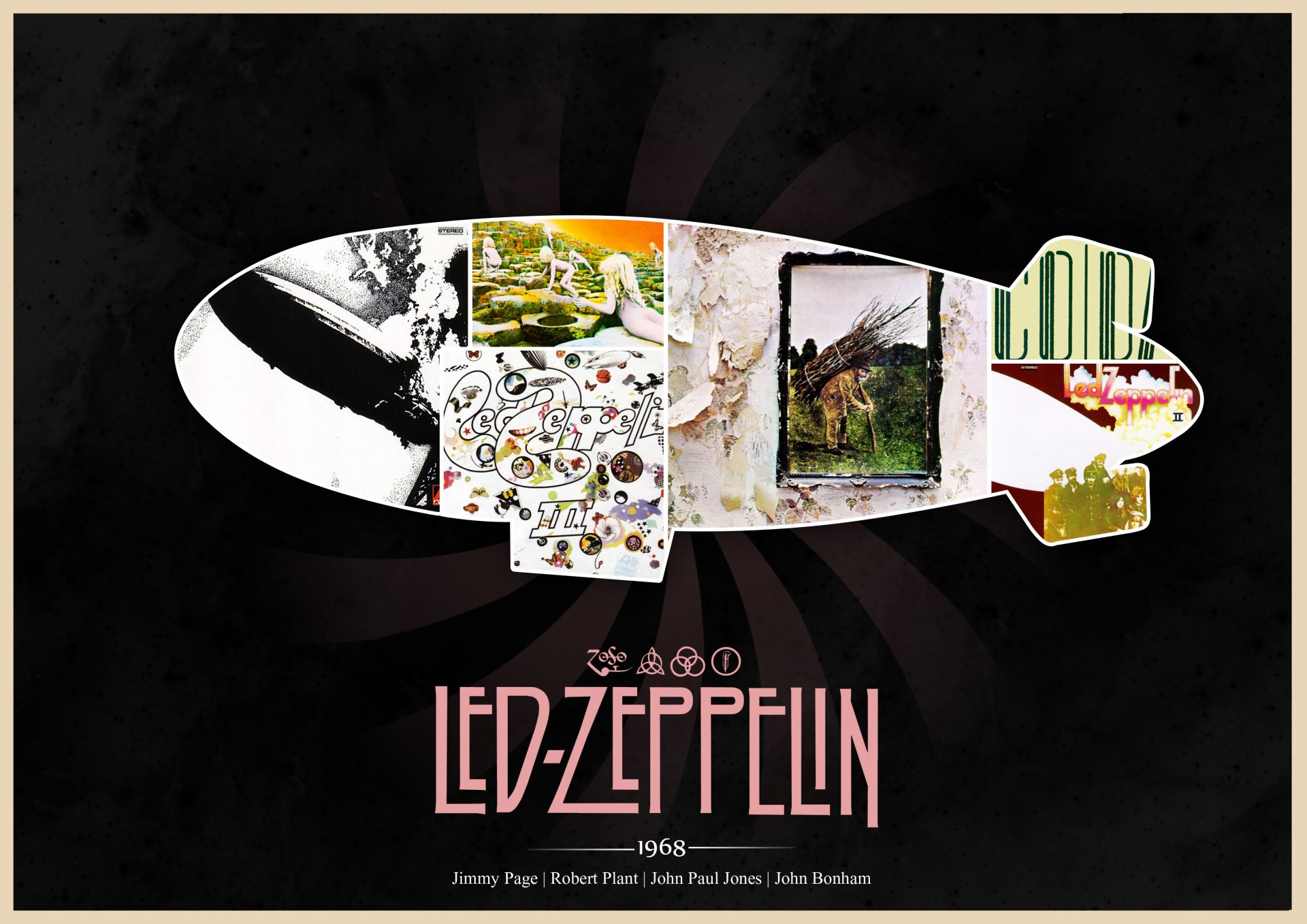 led zeppelin rock classique pochettes d albums dirigeable robert plant jimmy page john bonham john paul jones 1968