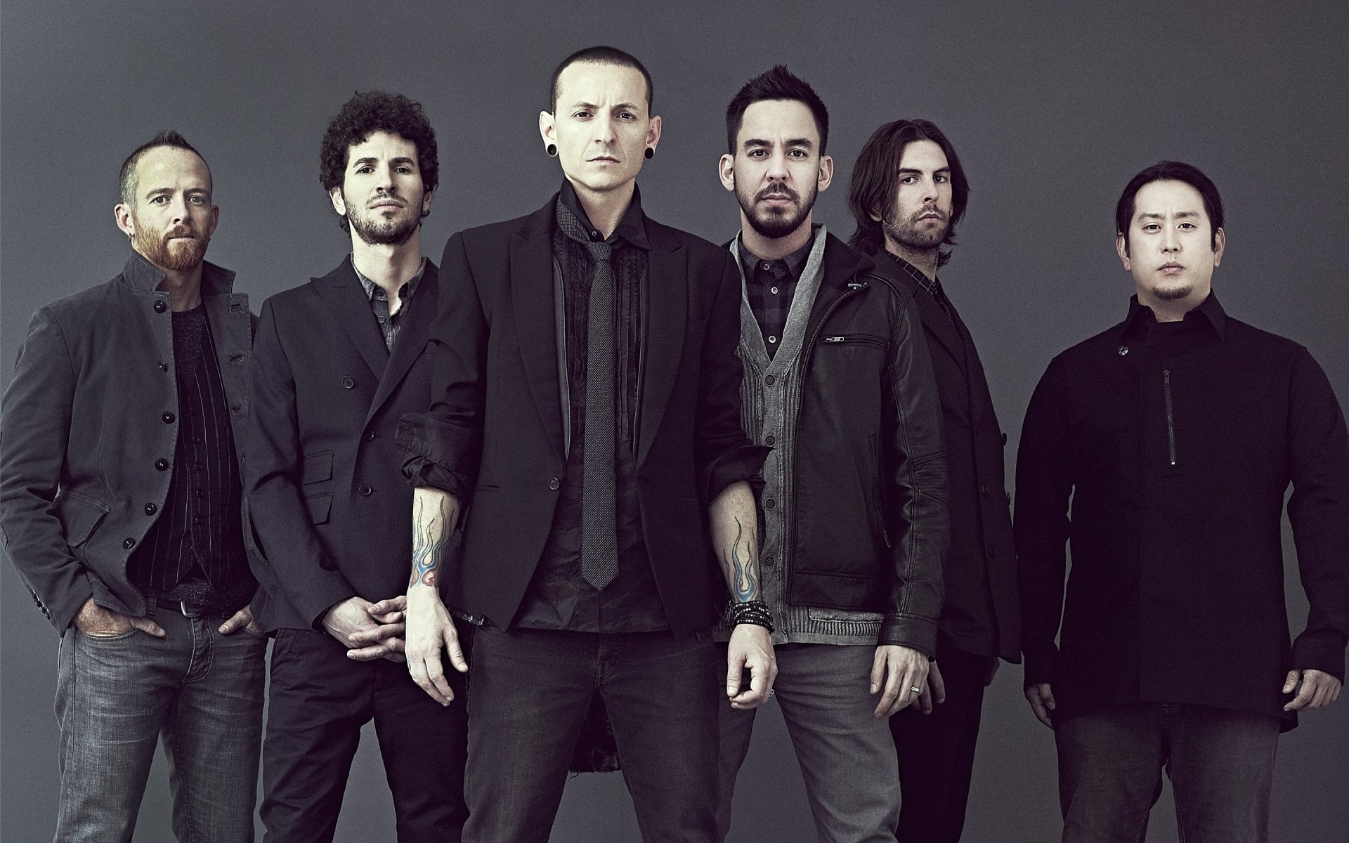 linkin park promo 2012 phoenix brad delson chester bennington mike shinoda rob bourdon joe hahn rock alternatif linkin park photo james minchain