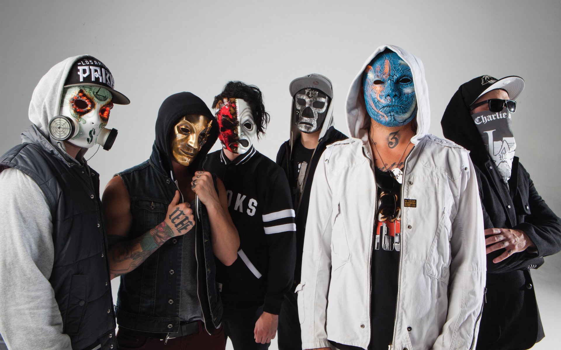 hollywood undead note dal sottosuolo j-dog danny da kurlzz uomo divertente johnny tre lacrime charlie scena maschera