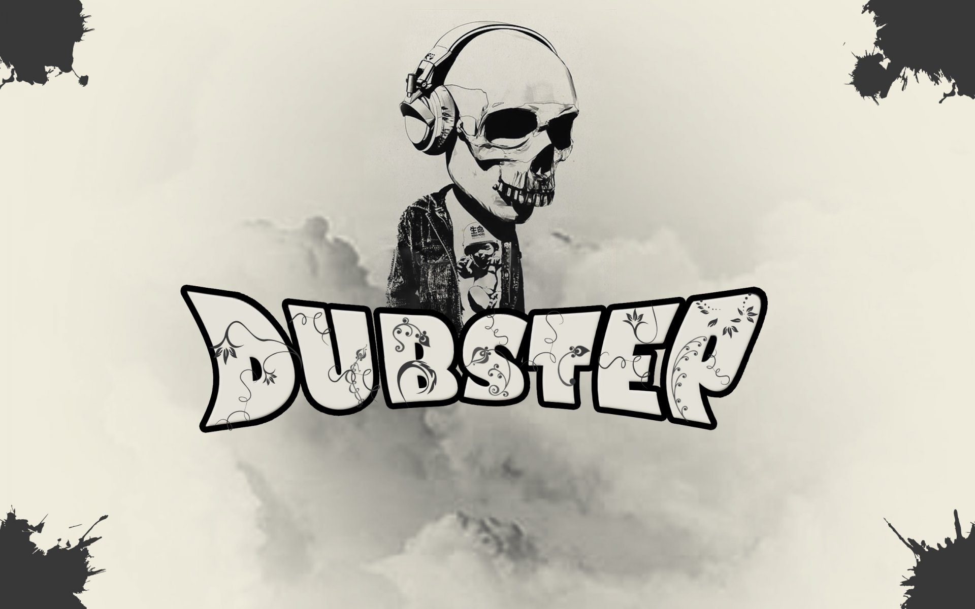 dubstep schädel grau flecken muster