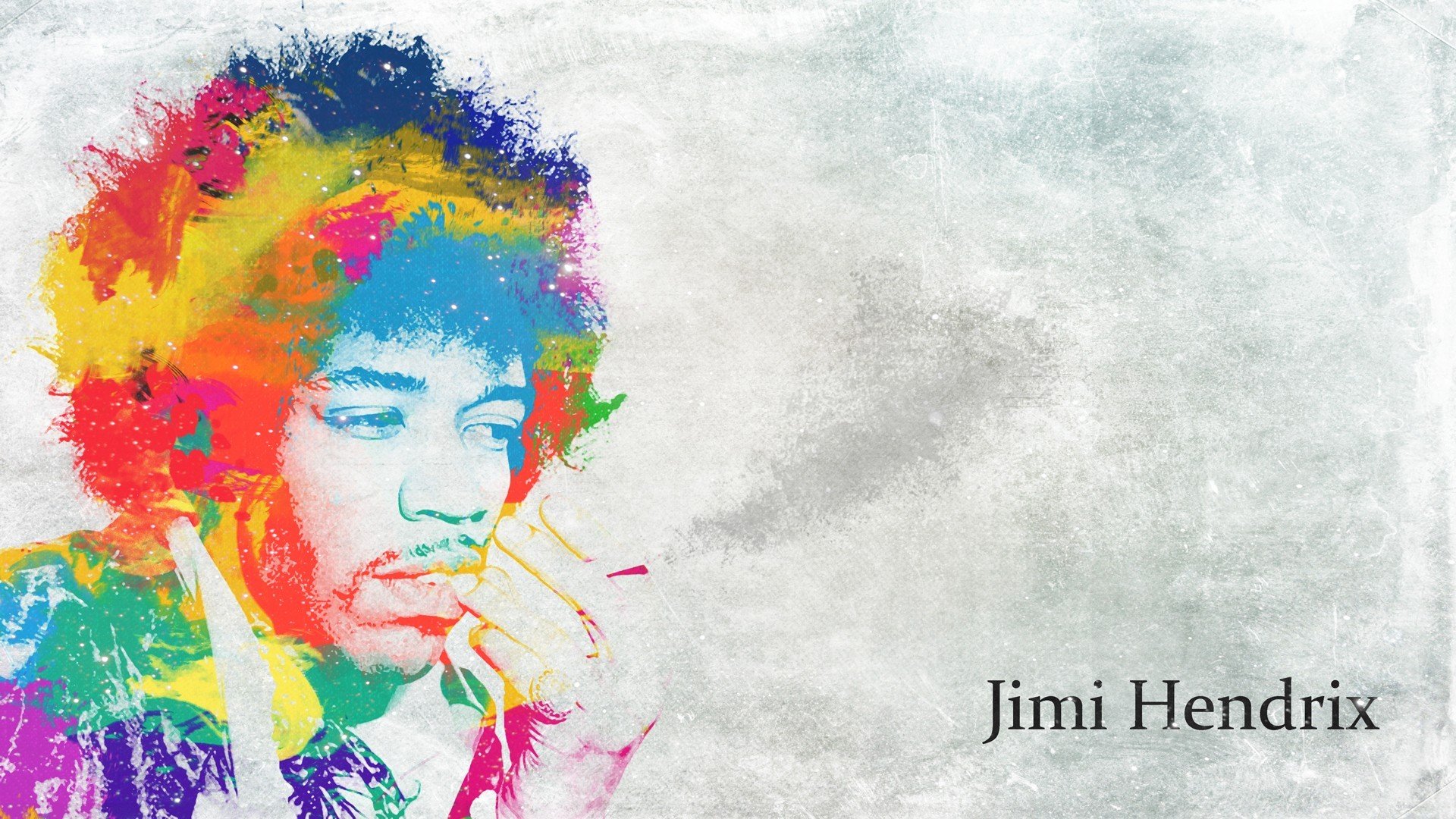 jimi hendrix multicolor guitarrista cantante compositor estilo psicodélico