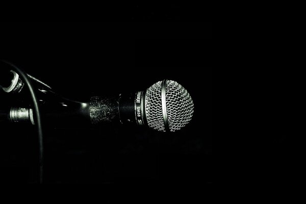 Microphone background in a beautiful shade