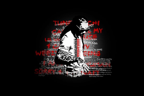 A drawing of the logo that depicts Lil Wayne