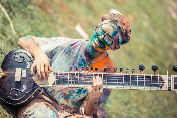 Musicien dans la peinture joue d un instrument