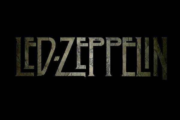 The name of the band led zeppelin on a black background