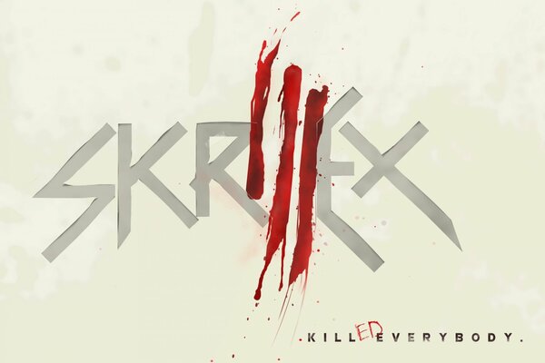 The logo of the musician skrillex with blood