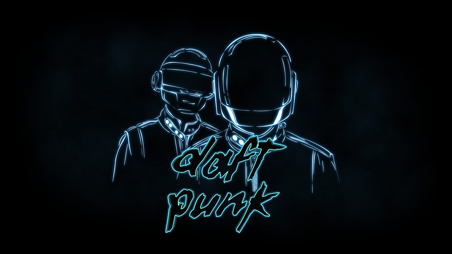 daft punk cascos siluetas versión tron