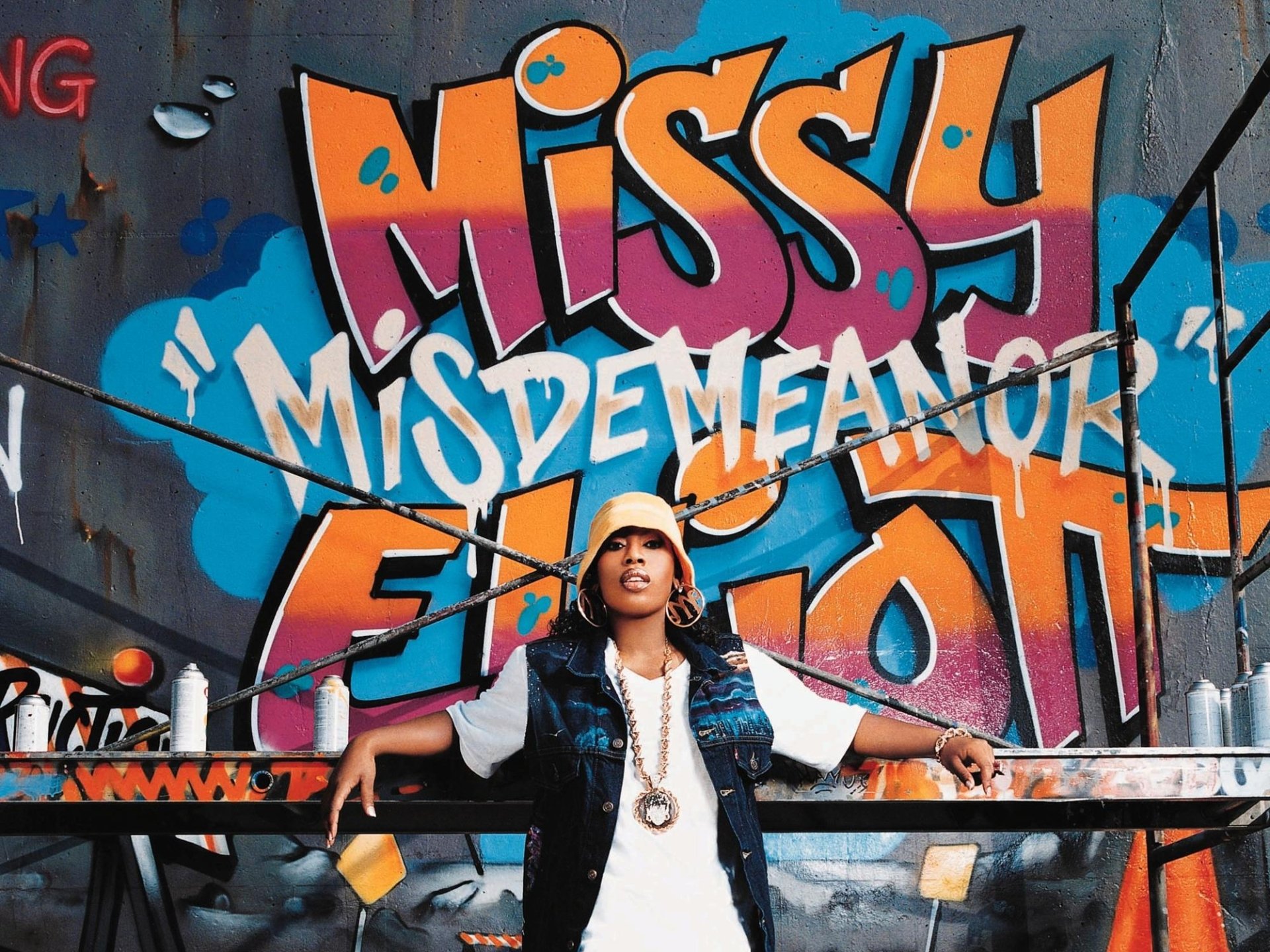 missy elliott missy eliot dziewczyna raperka rap ściana grafiti farby w sprayu