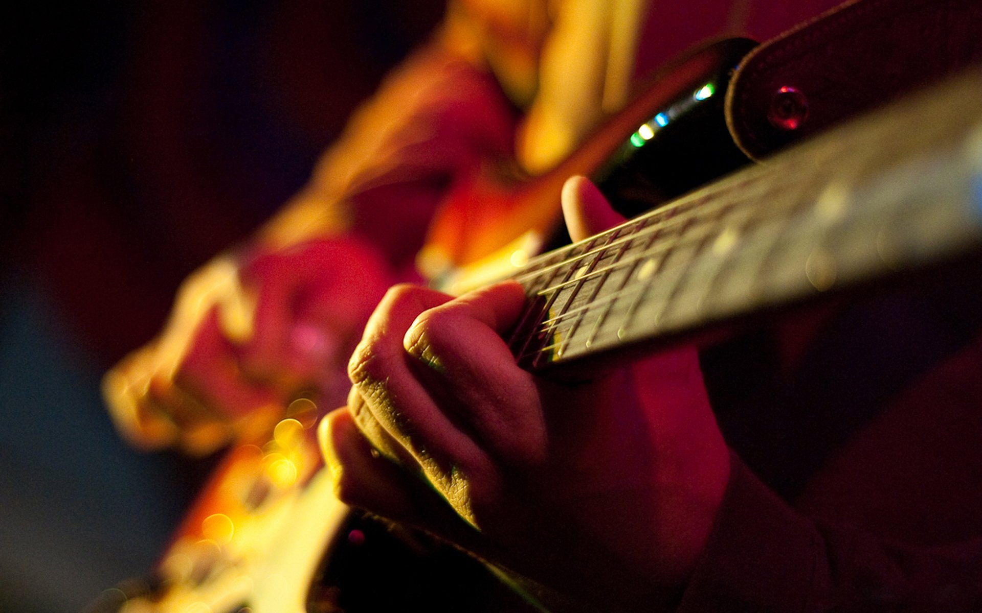 guitarra manos macro cuerdas acorde