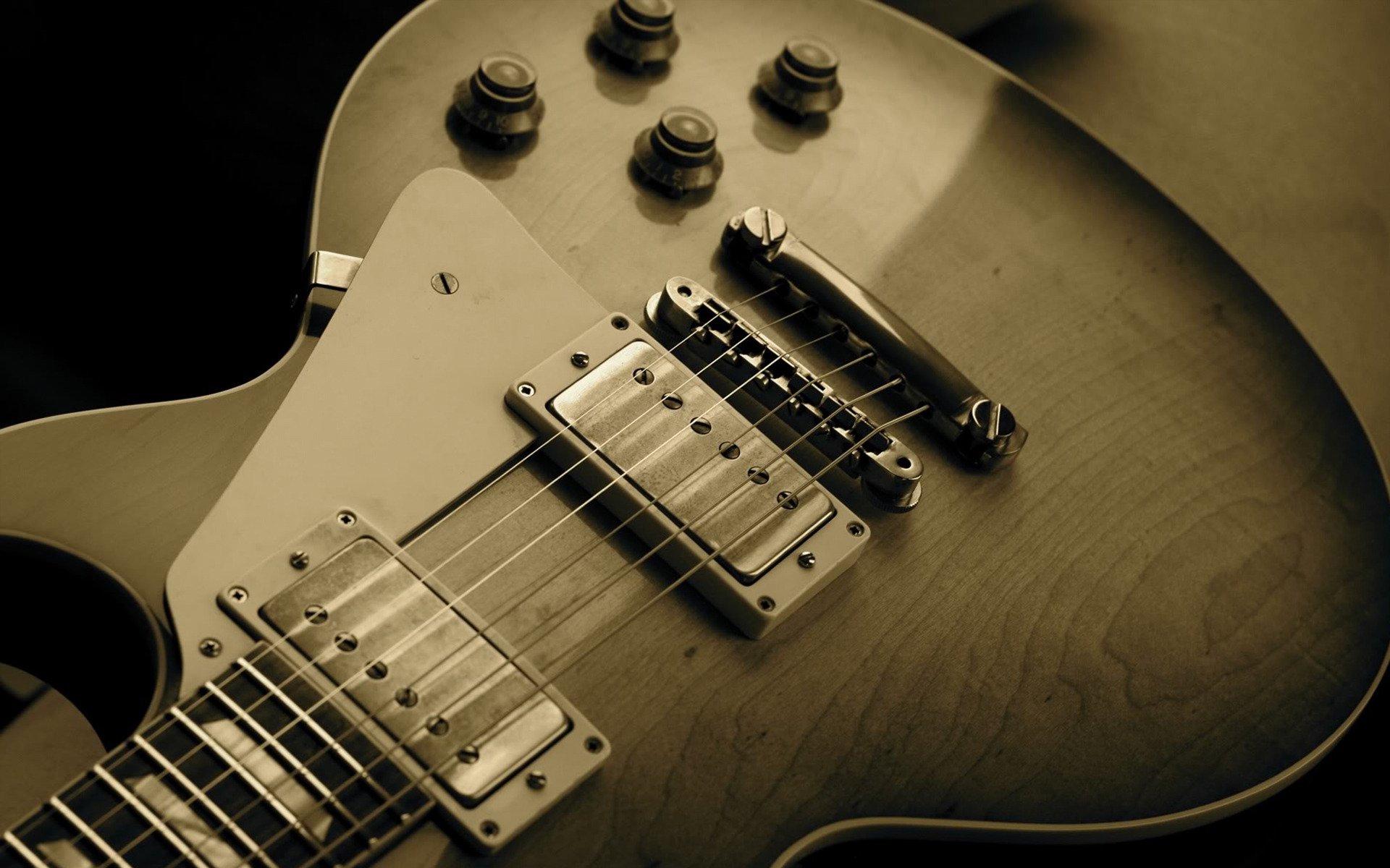 guitars musical instruments music body string photo sepia background wallpaper