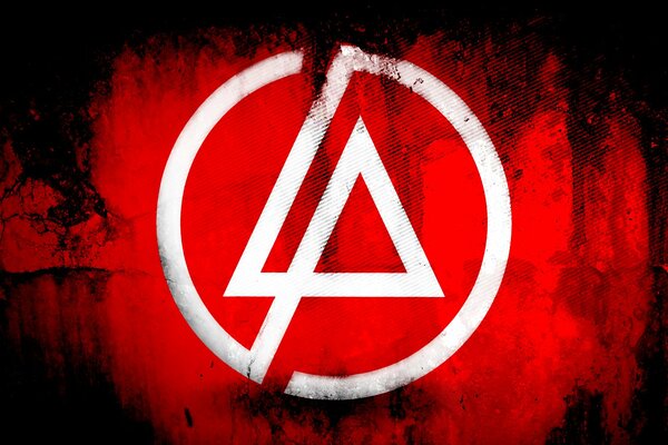 Art avec le logo du groupe de Rock Linkin Park sur fond rouge