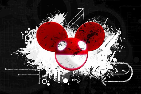 Mickey Mouse rouge et blanc sur fond noir