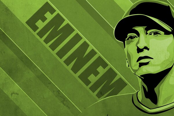 Green art Eminem close-up