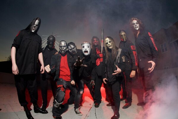 Wallpaper with the musical metal band slipknot