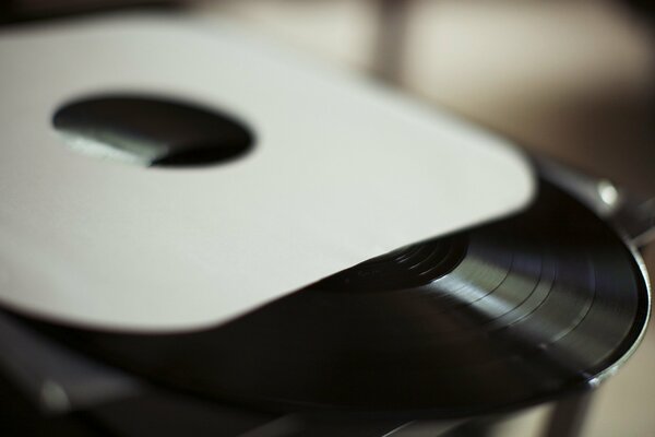 Foto mit Vinyl im Retro-Stil