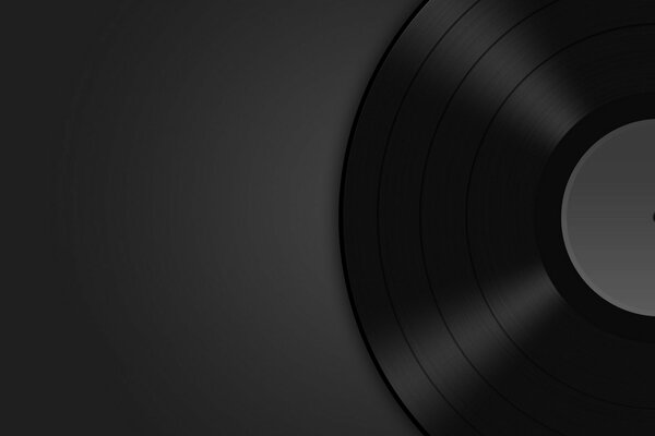 Black and white image of a vinyl record