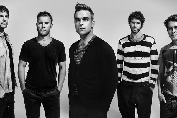 Grupo takethat blanco y negro