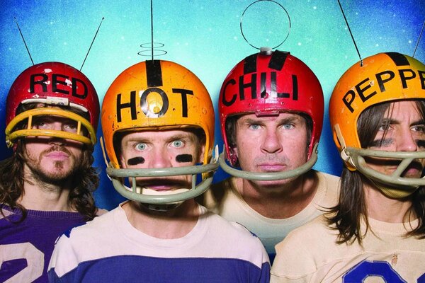 Rhcp in Rugby helmets