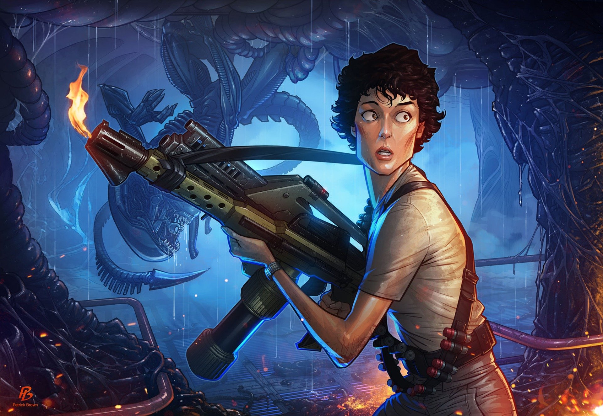 cudzoziemcy ellen ripley xenomorph sigourney weaver cudzoziemiec patrick brown patrickbrown