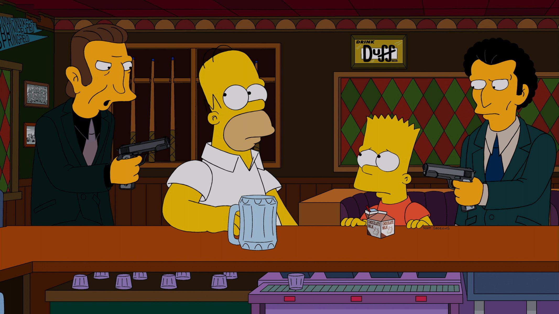 les simpsons homer barde bandits armes