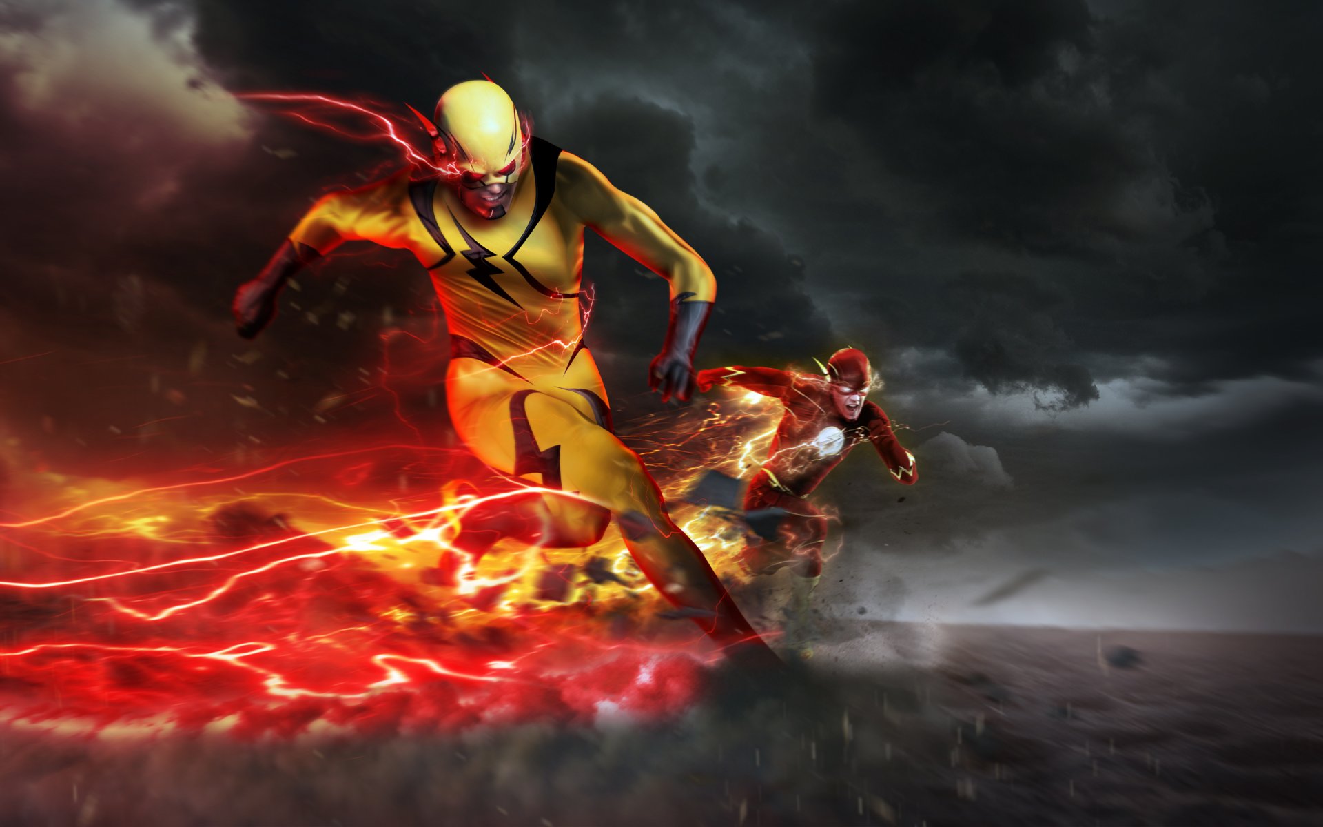 reverse-flash eobard thawne barry allen flash dc comics sztuka prędkość pościg serial