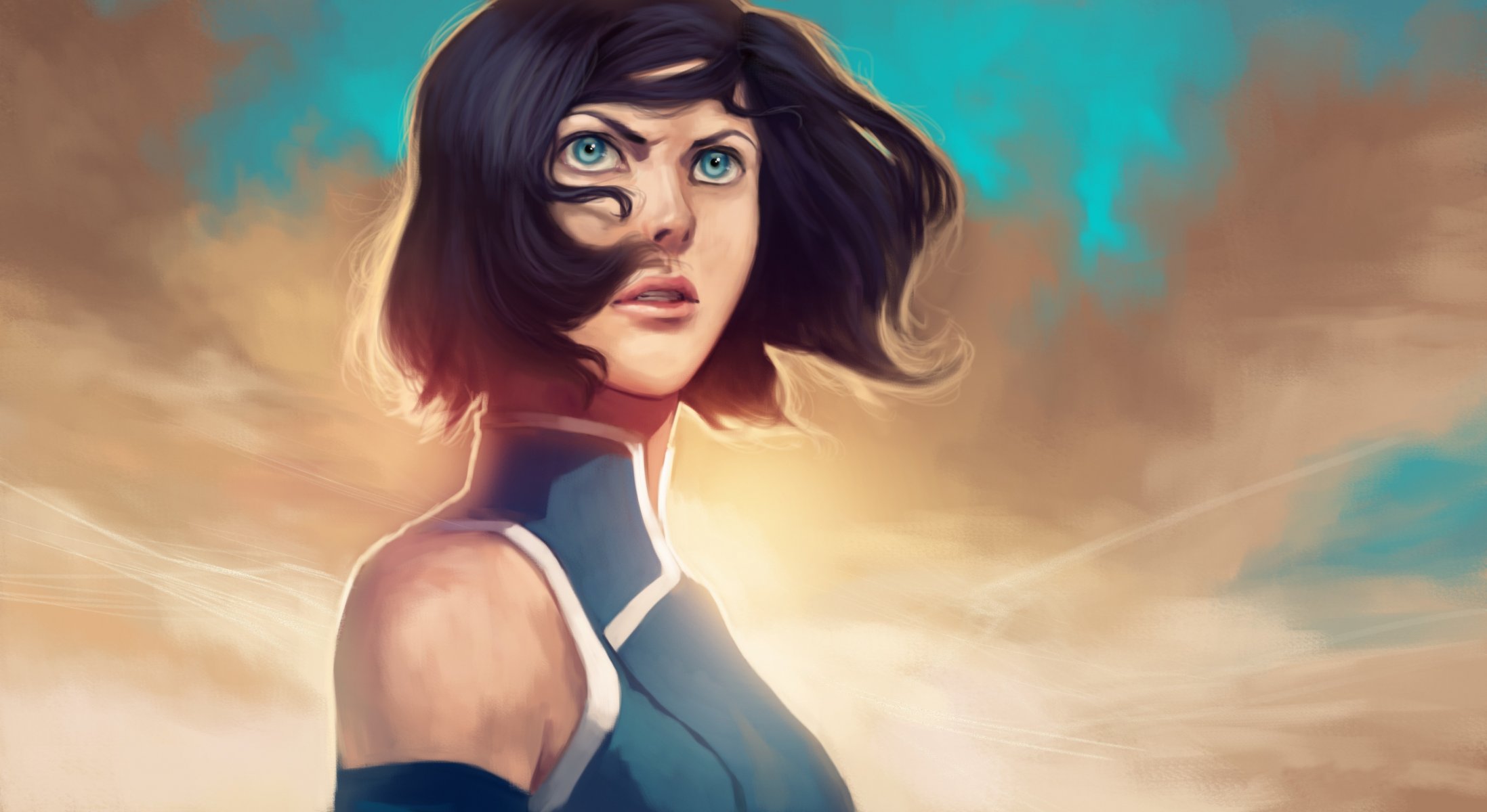 korra avatar: la leyenda de korra la leyenda de korra pelo mirada ojos azules cara