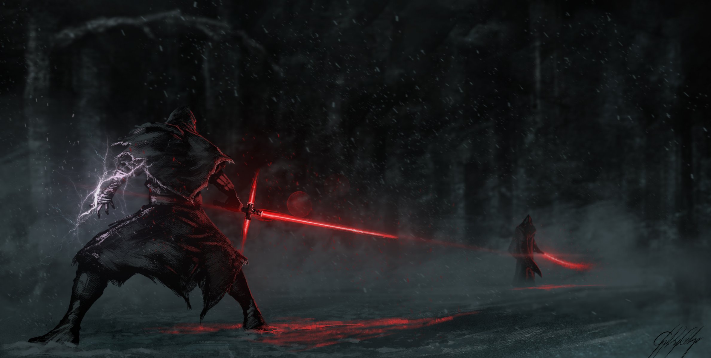 tar wars: the force awakens sith jadi star wars : the awakening forces lightsaber hood fight duel