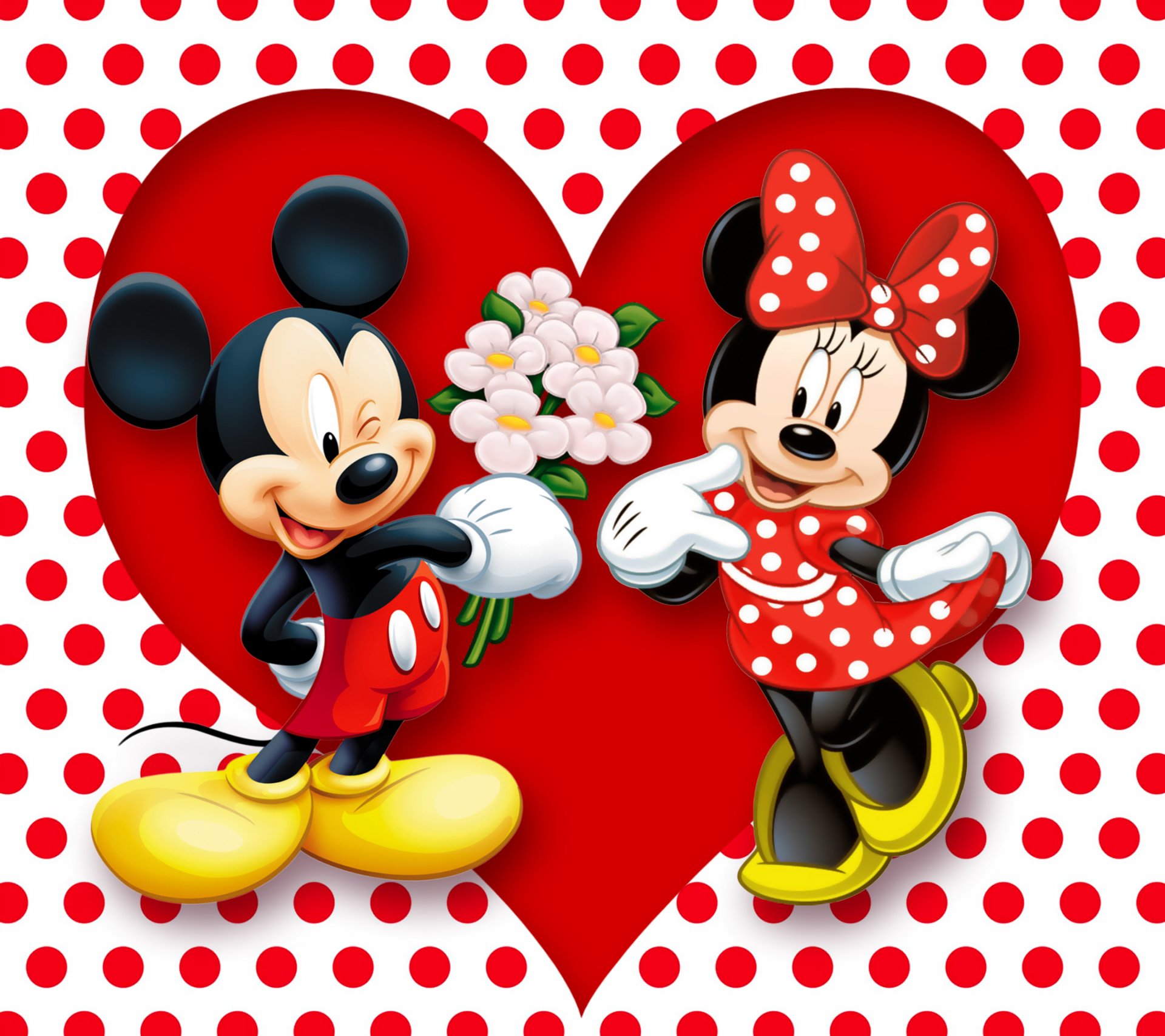 minnie mickey dibujos animados disney novelas románticas amor rojo lunares