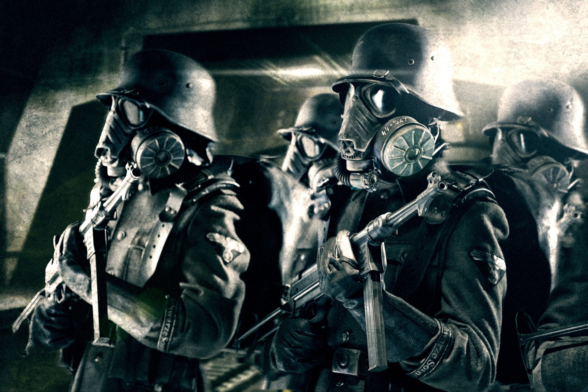 iron sky nazi ss-soldaten mp 40 uniform helm maske