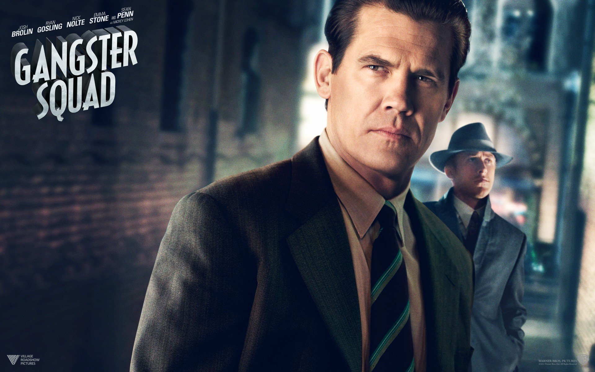 cacciatori di gangster josh brolin sgt. john o mara john o mara ryan gosling sgt. jerry wooters jerry wooters vestito camicia cravatta giacca cappello