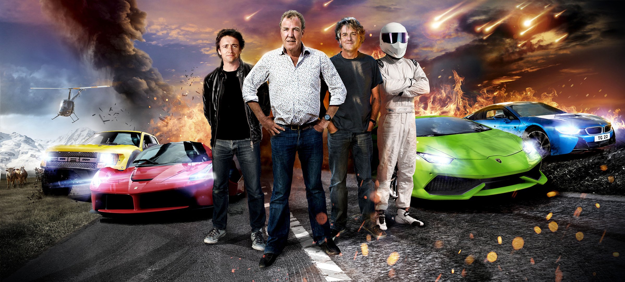 richard hammond jeremy clarkson james may stig top gear temporada 22 ford f-150 ferrari laferrari lamborghini huracán bmw i8 superdeportivos