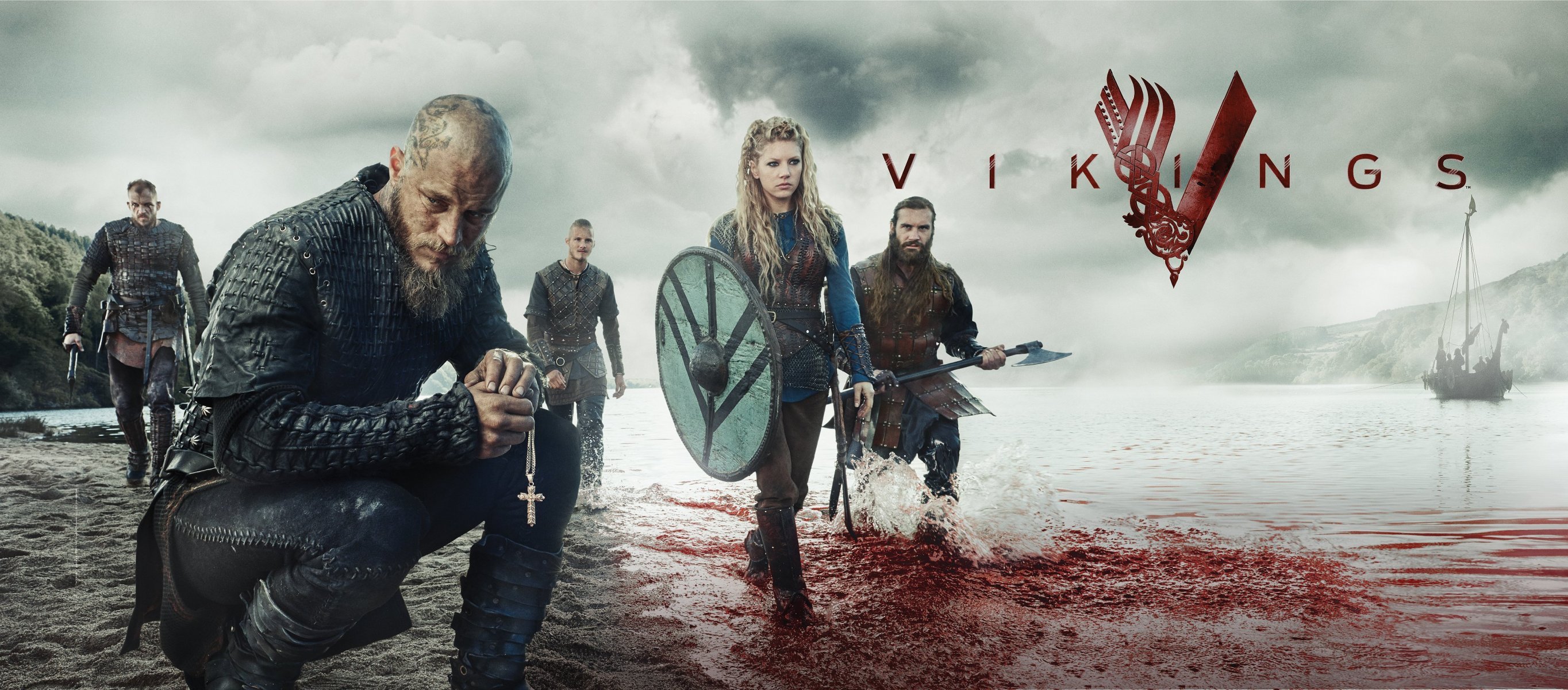 vikingos ragnar lodbrok serie de televisión fimmel katherine vinnik fiordo sangre personajes cruz