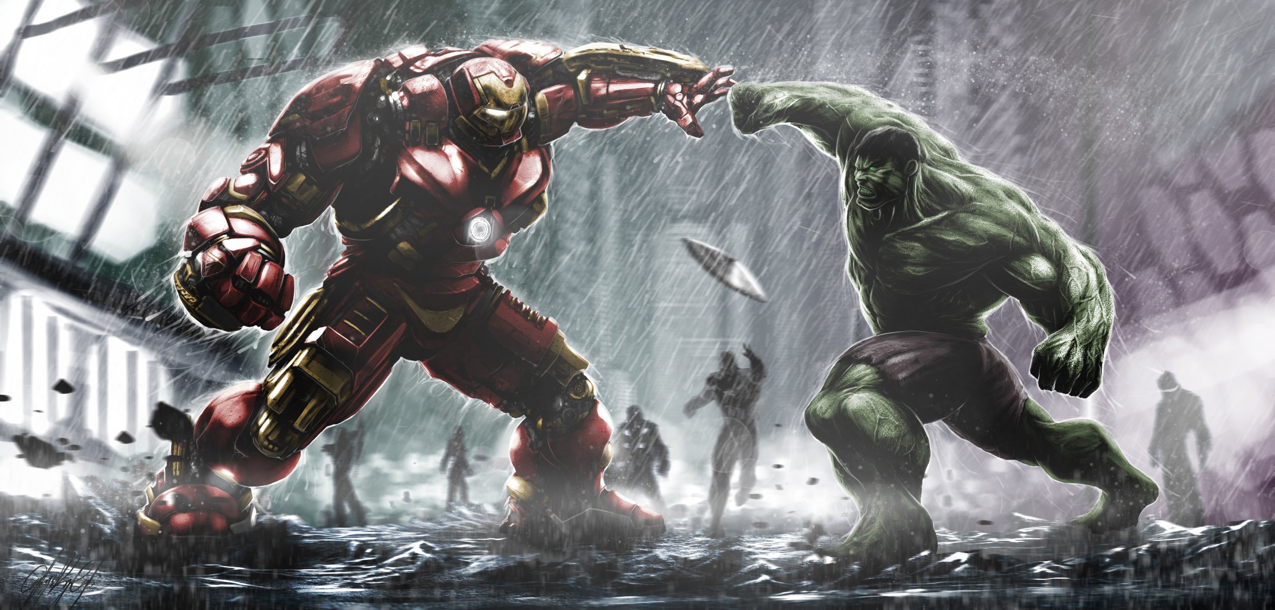 hulkbuster armour iron man tony stark hulk bruce banner avengers: age of ultron