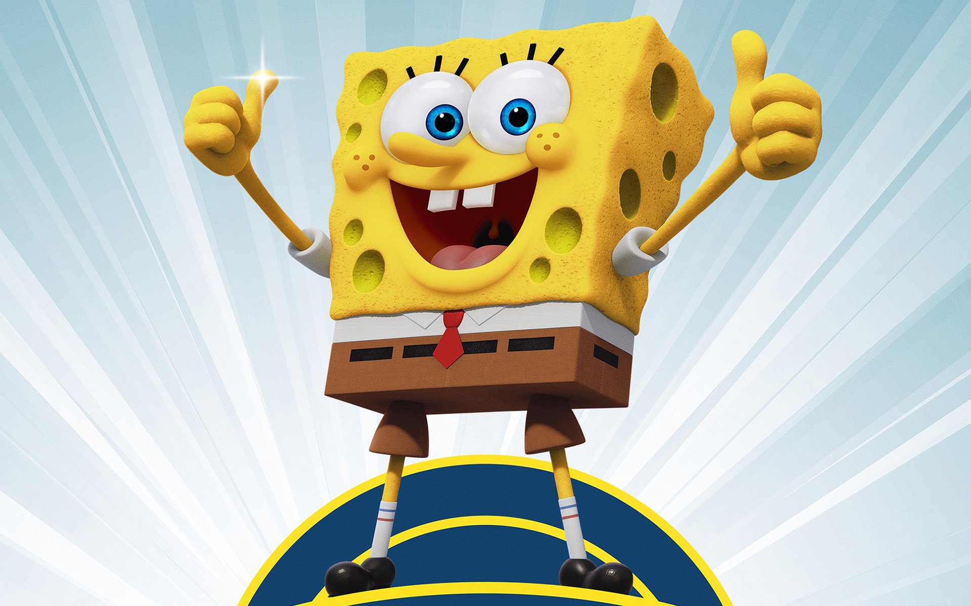 spongebob spongebob film: schwamm aus dem wasser gezogen gelb geste freude hintergrund