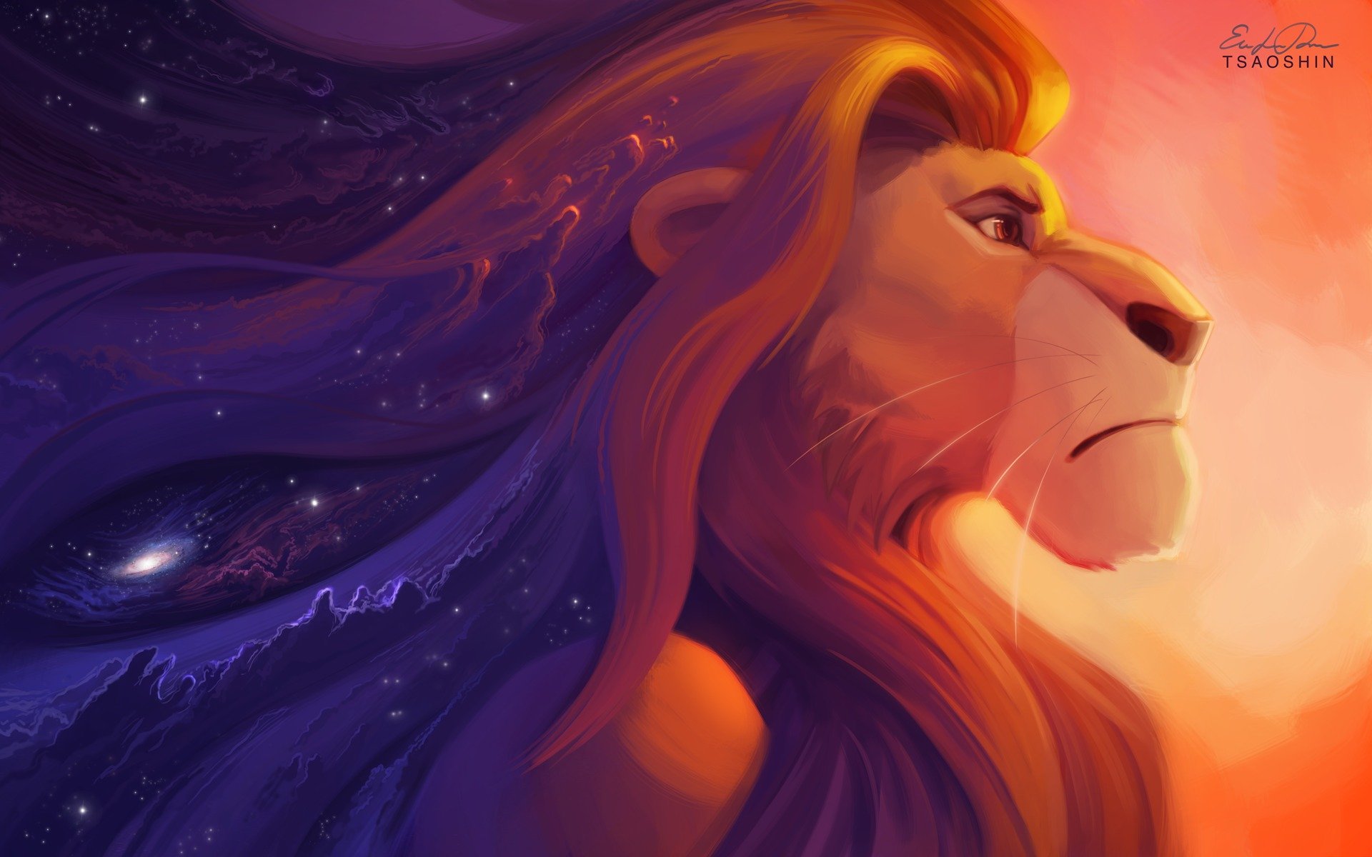 leo king lion king view star stars cartoon art