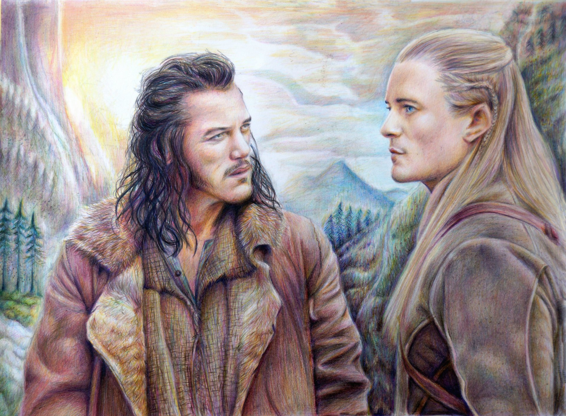 hobbit barde archer legolas montagnes