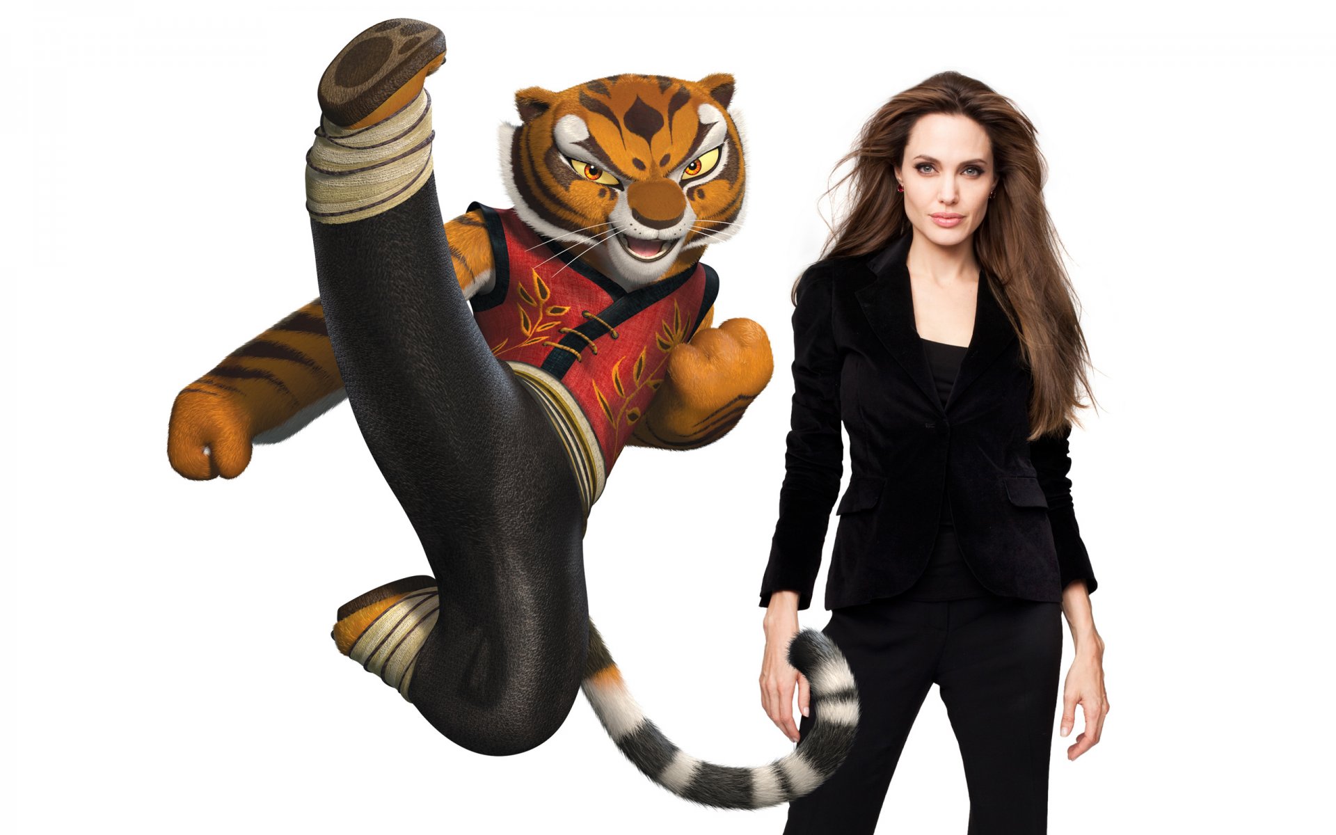 kung fu panda tiger tigress angelina jolie in black actress voice white background