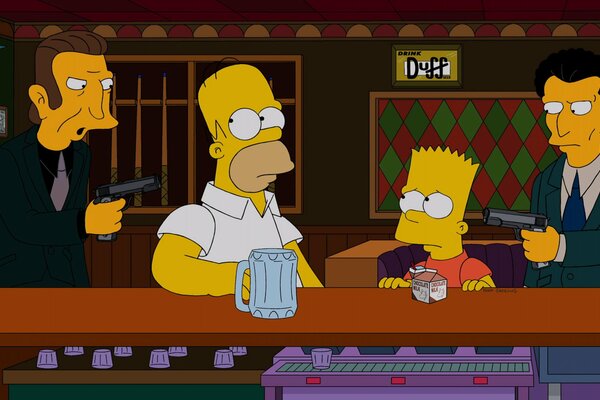 I banditi e Homer e il Bardo dal cartone animato I Simpson