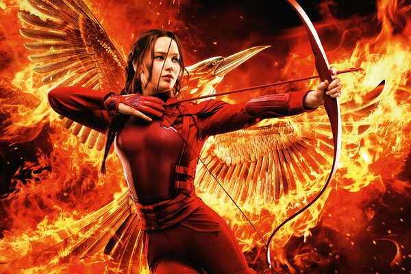 Giochi di testa Mockingjay con ali di fuoco