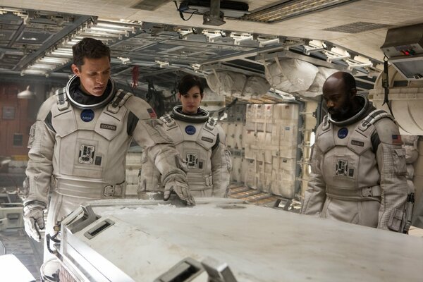 Astronauts in spacesuits from a science fiction movie