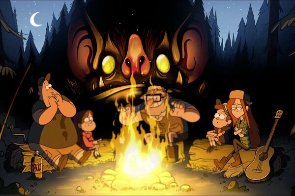 Gravity Falls vicino al fuoco