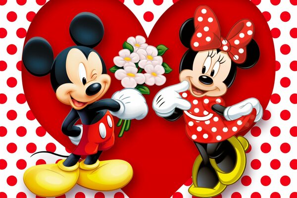 Cartoon mickey und minnie Mouse