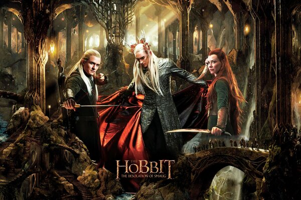 Hobbits the Wasteland of Smaug legolas Thranduil and Tauriel