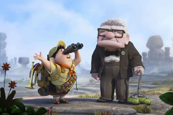 Characters from the cartoon Up Carl Fredriksen and Russell